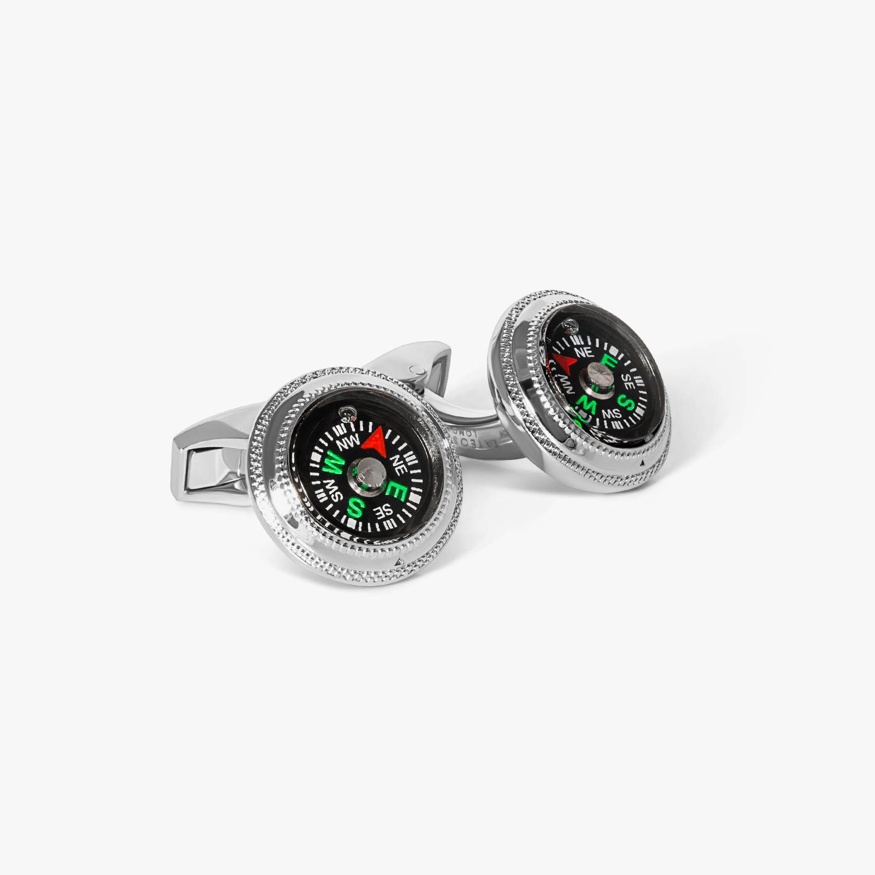 【TATEOSSIAN】コンパス ラペルピン Compass Cufflinks in Palladium Plated | Tateossian – Tateossian London