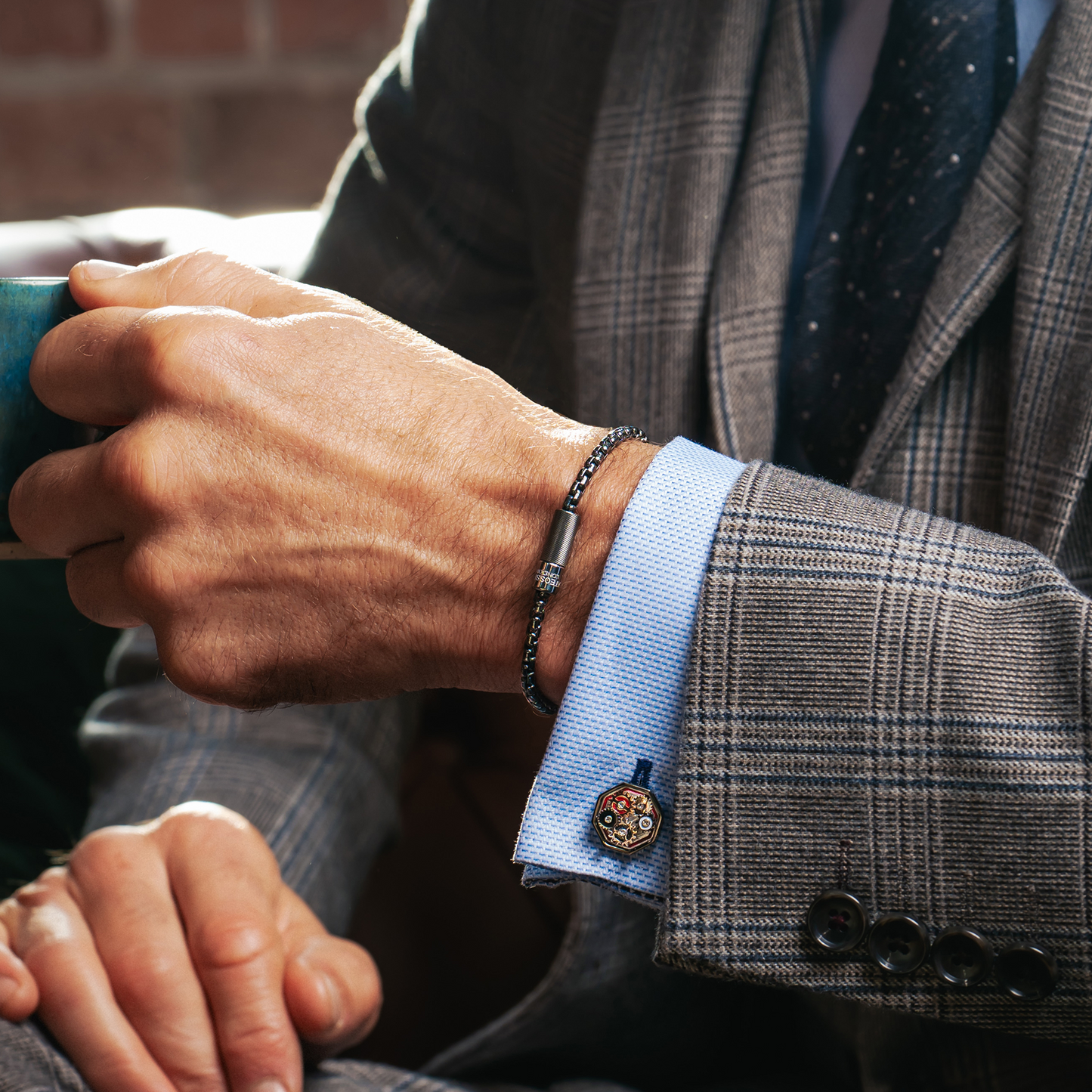 Pop Box Bracelet In Black Rhodium Plated Sterling Silver