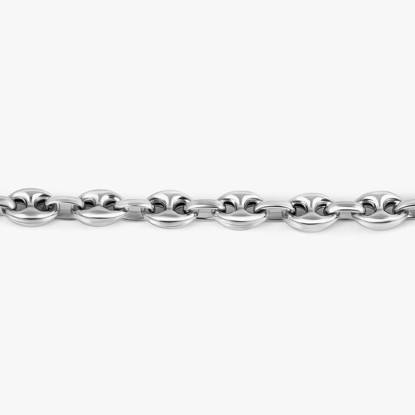 Marine Link Chain Bracelet In Rhodium Plated Sterling Silver