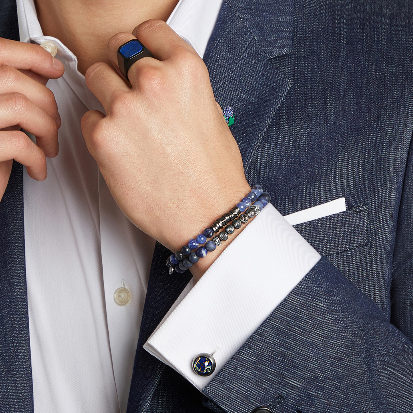 Stonehenge Graffiato Bracelet With Sodalite