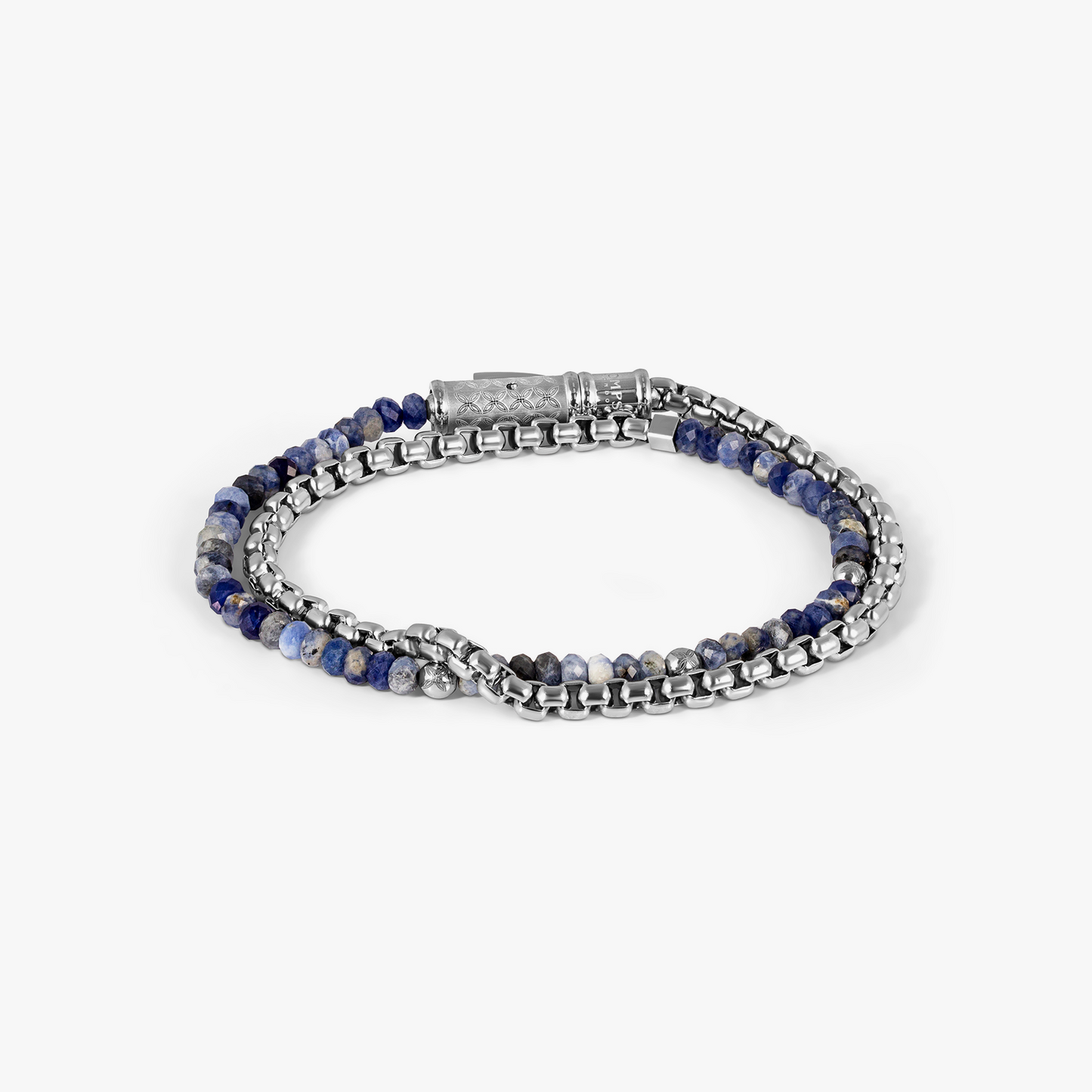 THOMPSON Lucky Clover Double Wrap Bracelet With Blue Sodalite