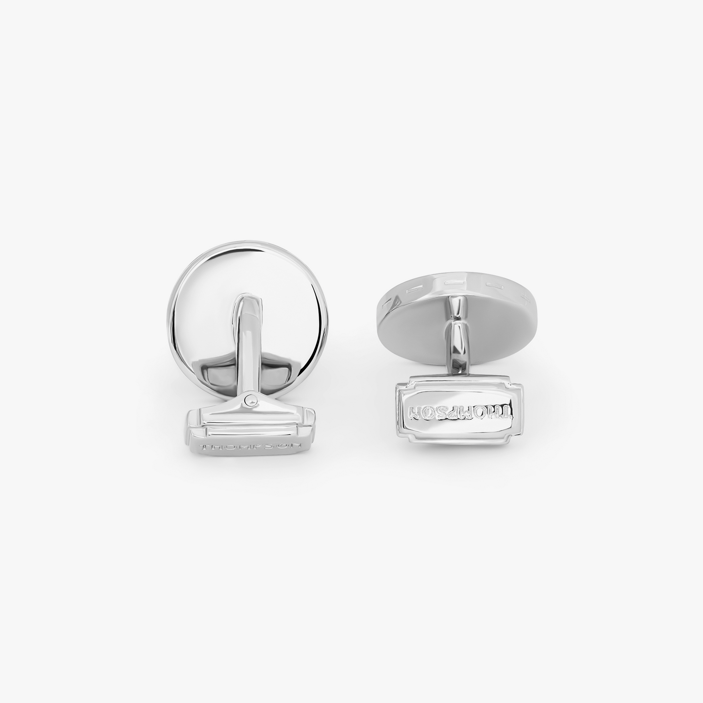 THOMPSON Carbon Redondo Cufflinks In Palladium plated Base Metal With Grey Alutex