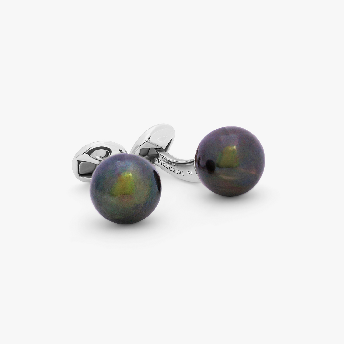 Freshwater Pearl Cufflinks In Black Rhodium Plated Silver