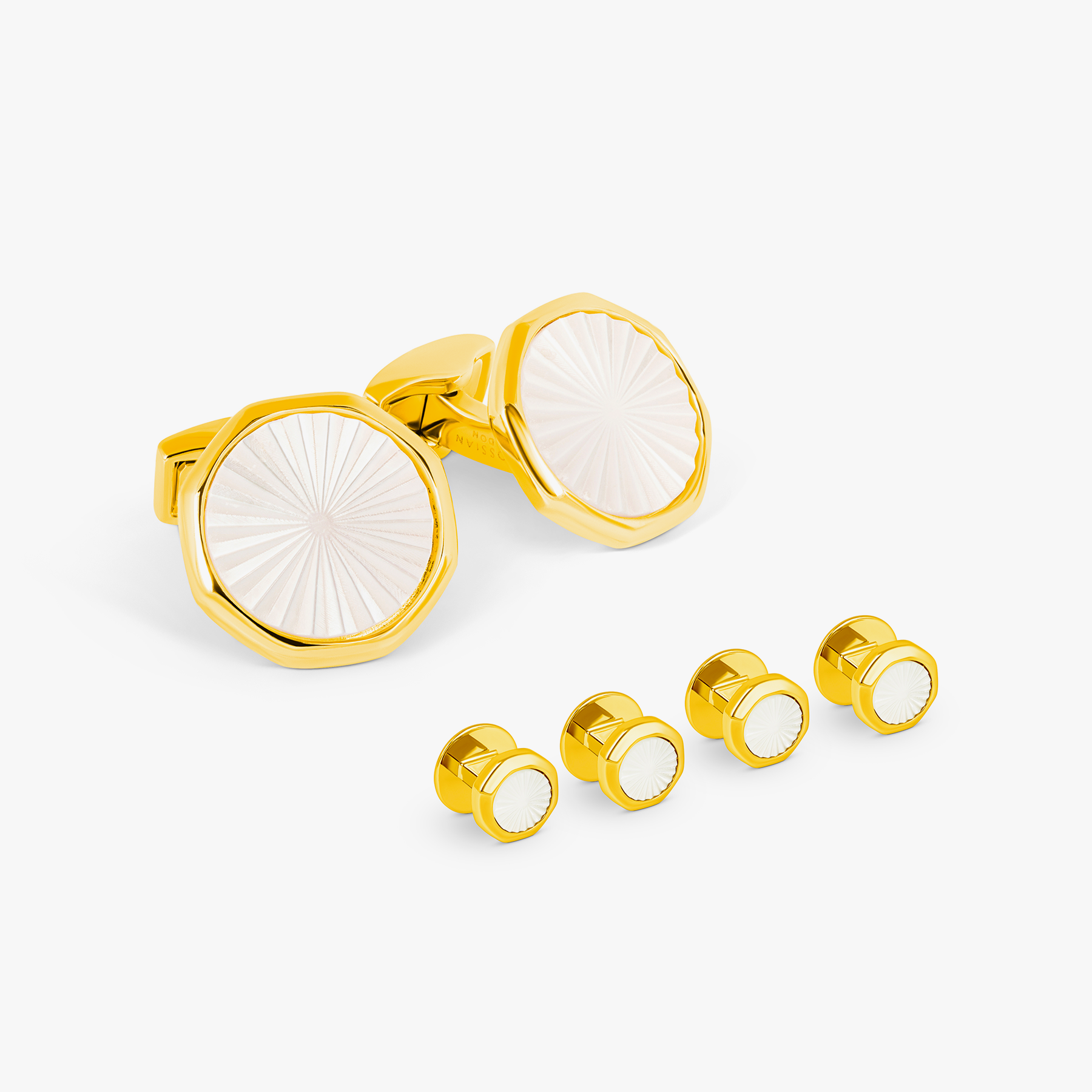 dress shirt studs gold FINAL SALE: Mother of Pearl & Brass Dress Studs