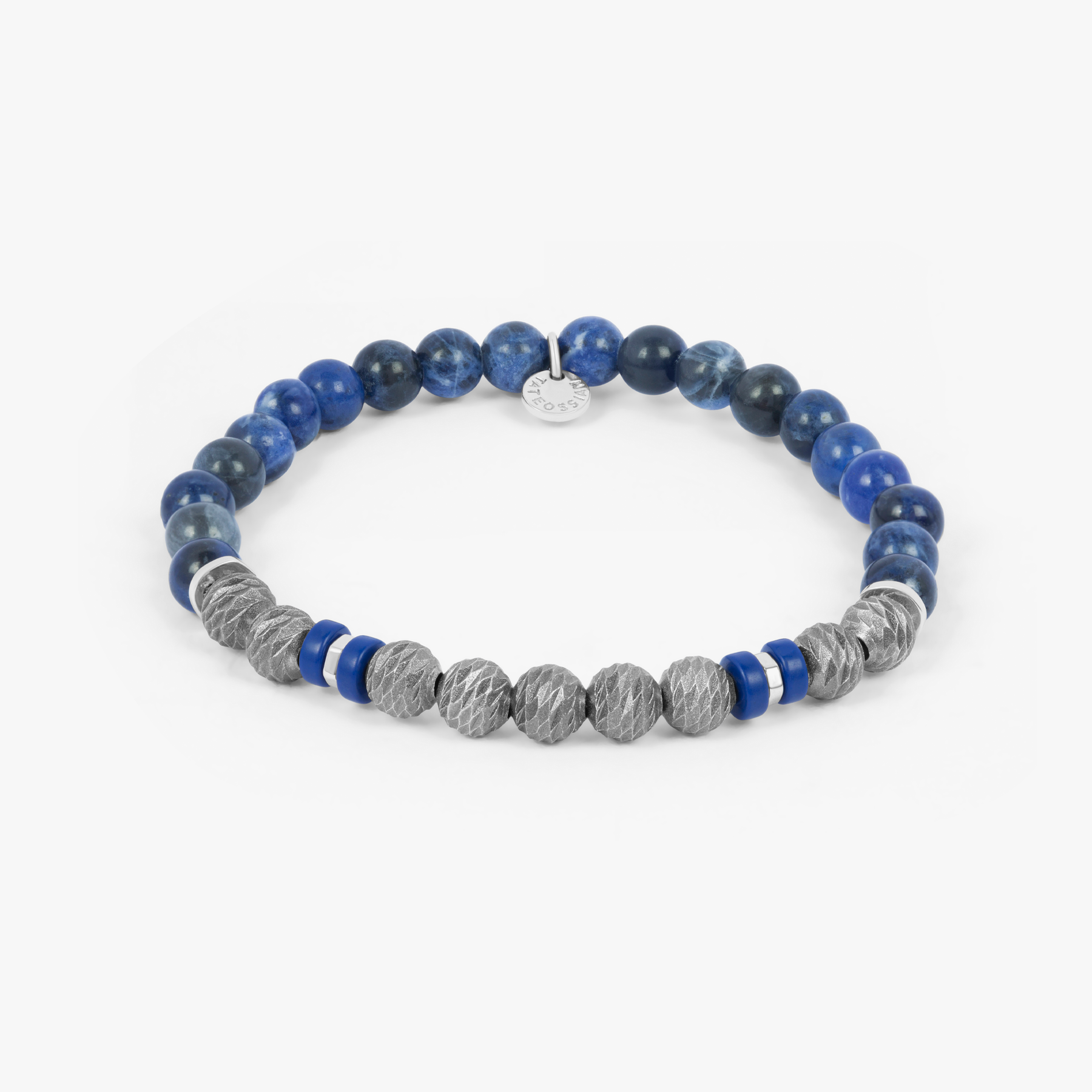 Matte Sodalite and Sterling Silver Bracelet, Men's Sodalite Bracelet, Men's cheapest Designer Bracelet, Men's Luxury Bracelet, Bead Bracelets Men