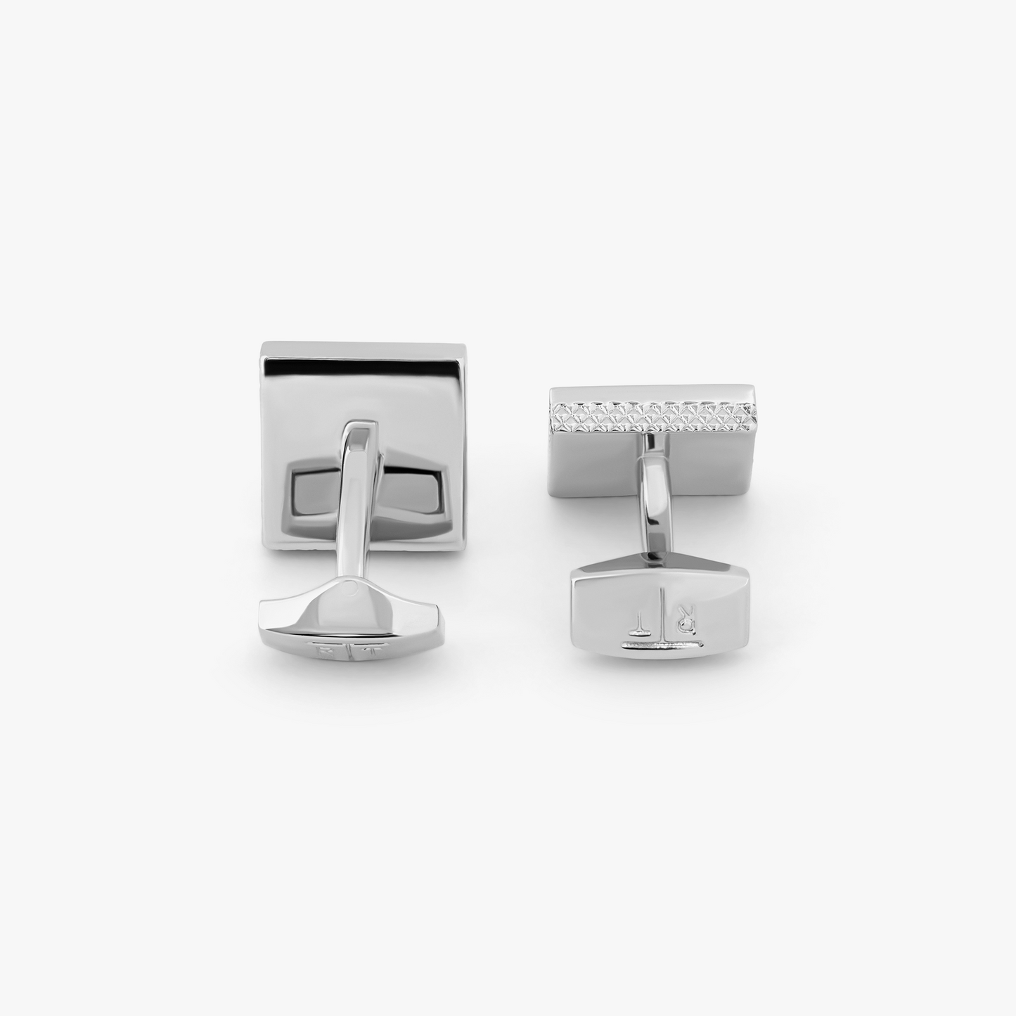 Geometric Cufflinks In Palladium plated with grey enamel