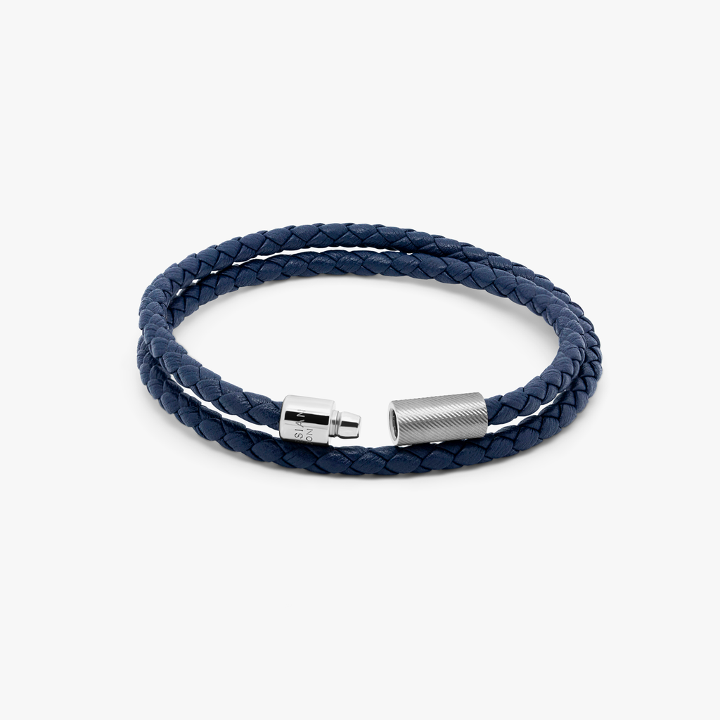 Tateossian Double Wrap Scoubidou Black and Blue Bracelet – Upscaleman