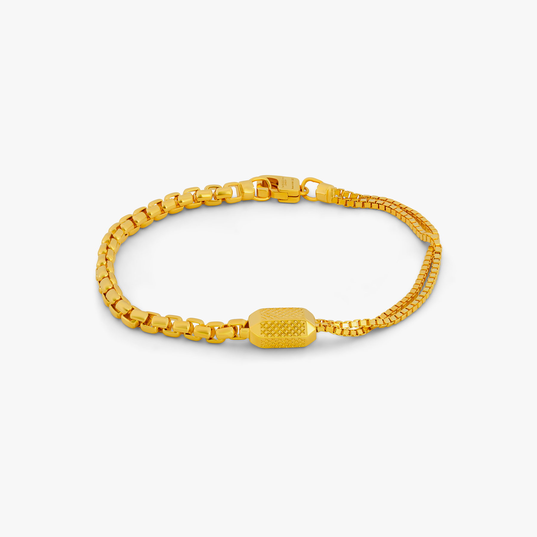Hexade Box Chain Bracelet In 18K Yellow Gold Plated – Tateossian