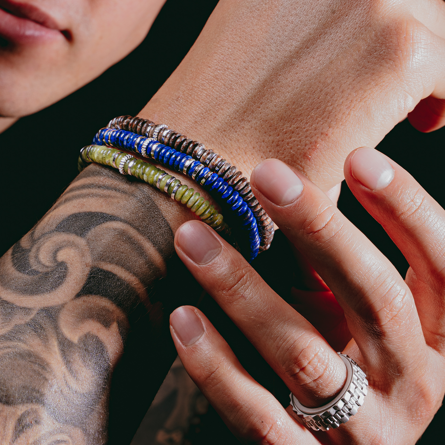 Positano Beaded Bracelet With Blue Lapis