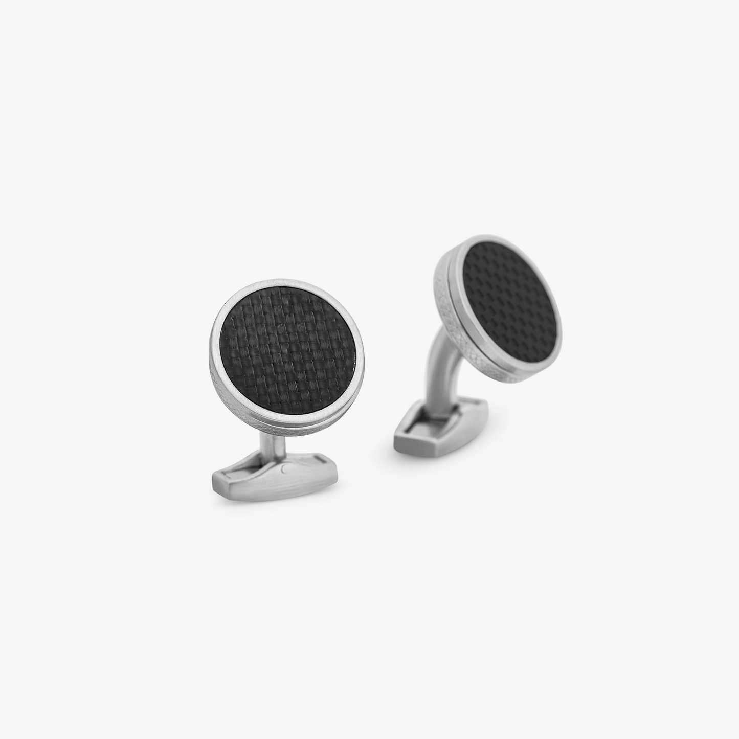Carbon Twist Cufflinks In Black Carbon Fibre With Palladium Plated Steel