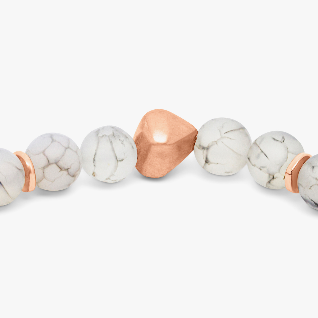 Nugget bracelet In Rose Gold-Coloured Silver with frosted fire agate