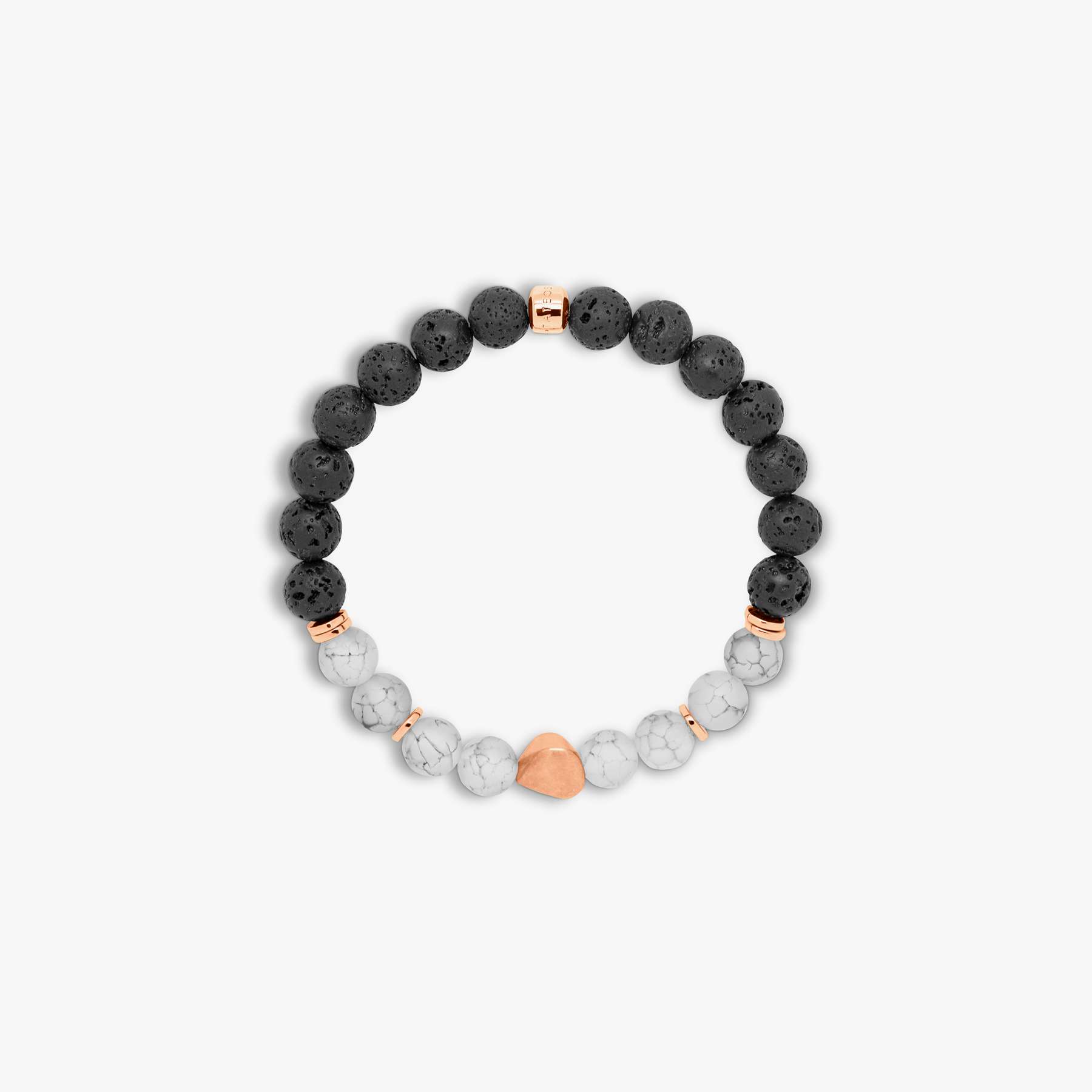 Nugget bracelet In Rose Gold-Coloured Silver with frosted fire agate
