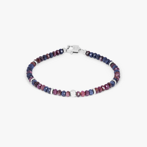 Nodo Beaded Bracelet With Red & Blue Sapphire