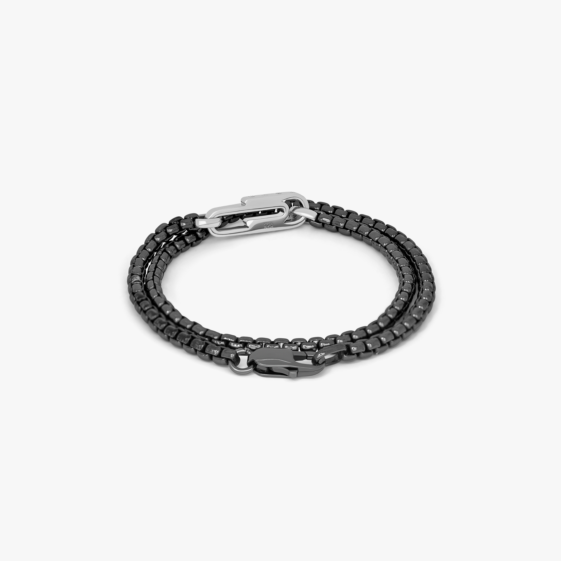 Catena Contrast bracelet with rhodium plated silver paperclip