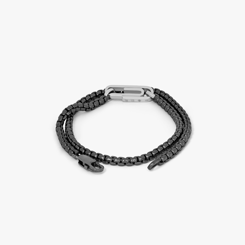 Catena Contrast bracelet with rhodium plated silver paperclip