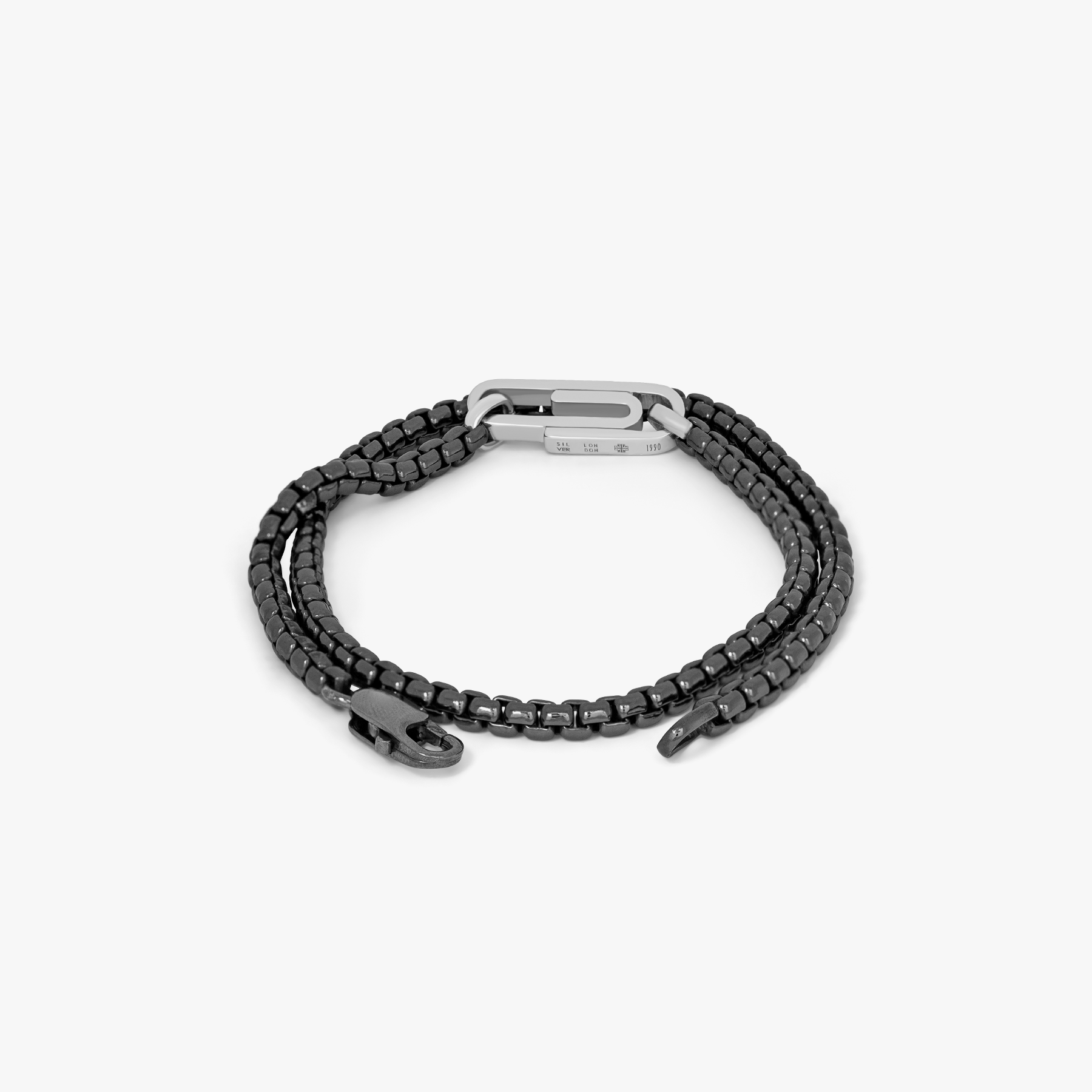 Catena Contrast bracelet with rhodium plated silver paperclip