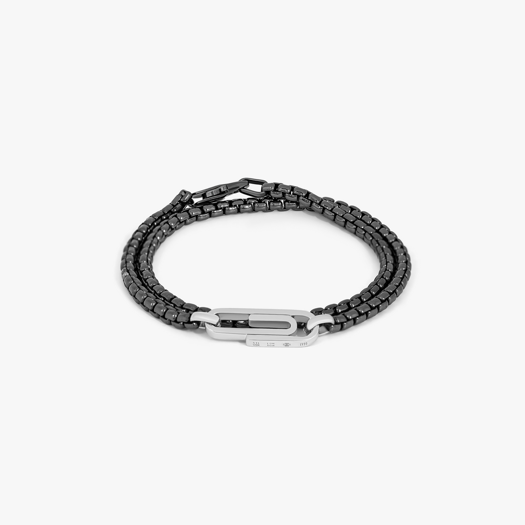 Catena Contrast bracelet with rhodium plated silver paperclip