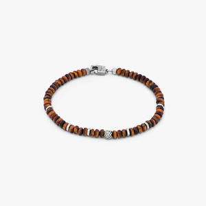 Nodo Beaded Bracelet In Brown Tiger Eye