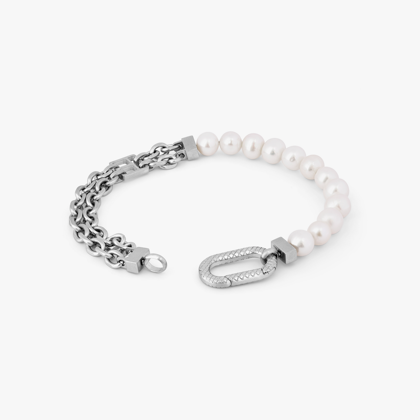 Catena Isaac Bracelet  In Stainless Steel with White Pearls