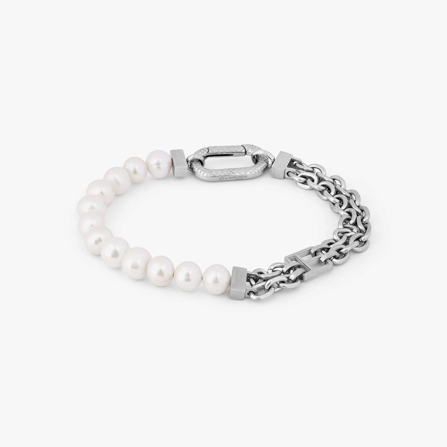 Catena Isaac Bracelet  In Stainless Steel with White Pearls