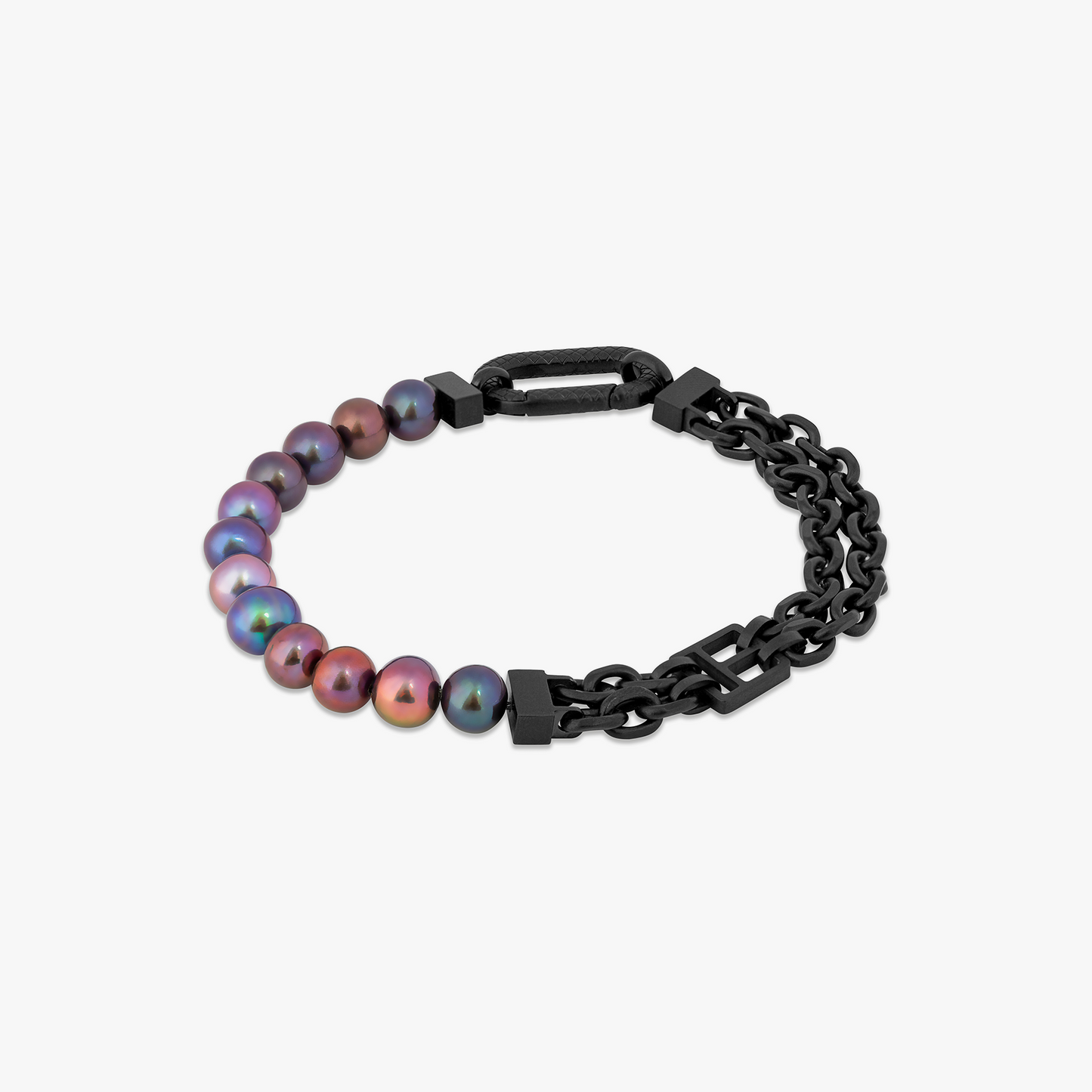 Catena Isaac Bracelet In IP Plated Stainless Steel with Black Pearls