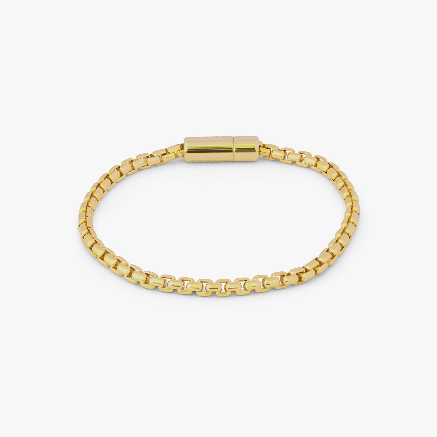 Pop Sleek Box Chain Bracelet In Yellow Gold Plated