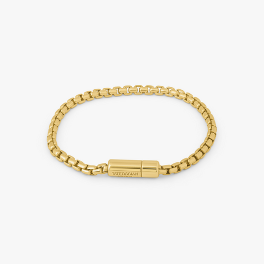 Pop Sleek Box Chain Bracelet In Yellow Gold Plated