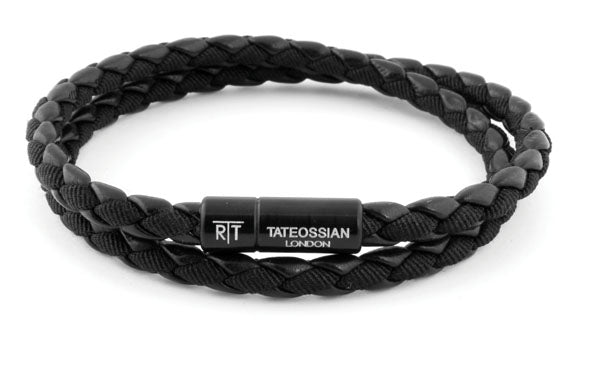 Chelsea Bracelet In Black Eco-Leather With Black Aluminium Clasp