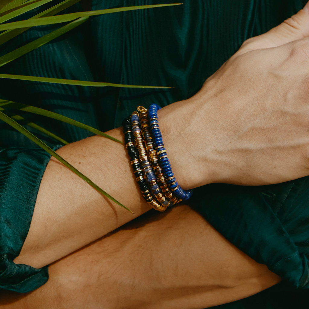 Constellation Bracelet In Yellow Gold & Sodalite