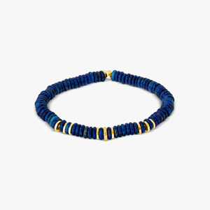 Positano Beaded Bracelet In Yellow Gold & Lapis