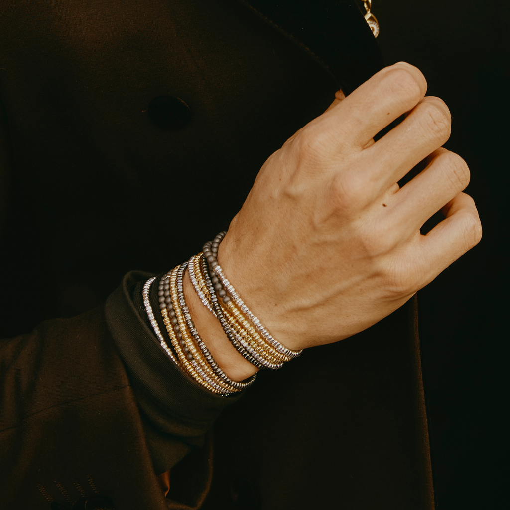 Santorini Bracelet In Silver & Grey Titanium