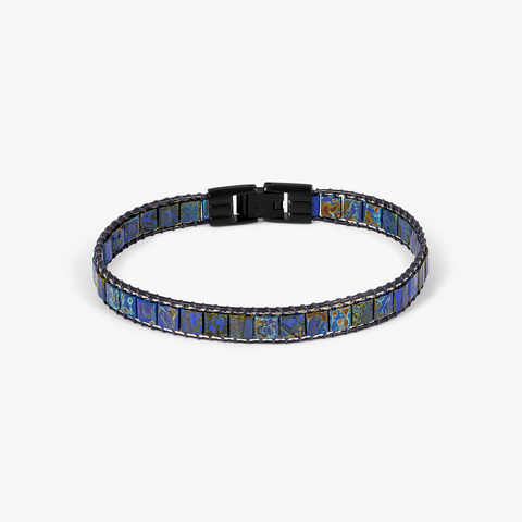 Mosaic Bracelet With Blue Glass Beads