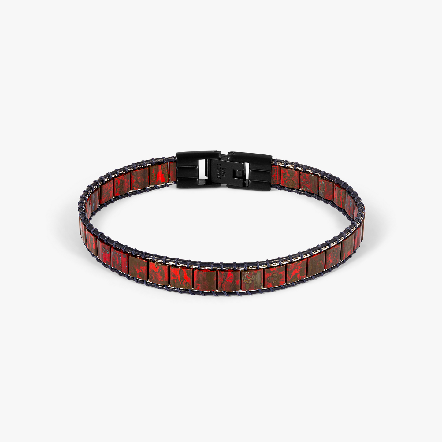 Mosaic Bracelet With Red Glass Beads