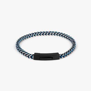 Chevron Click Bracelet In Matte Blue Black