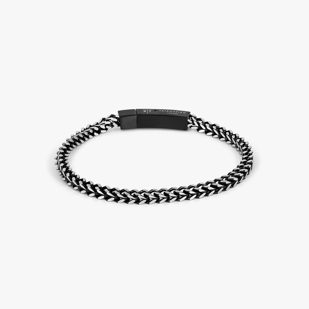Chevron Click Bracelet In Matte Ip Black