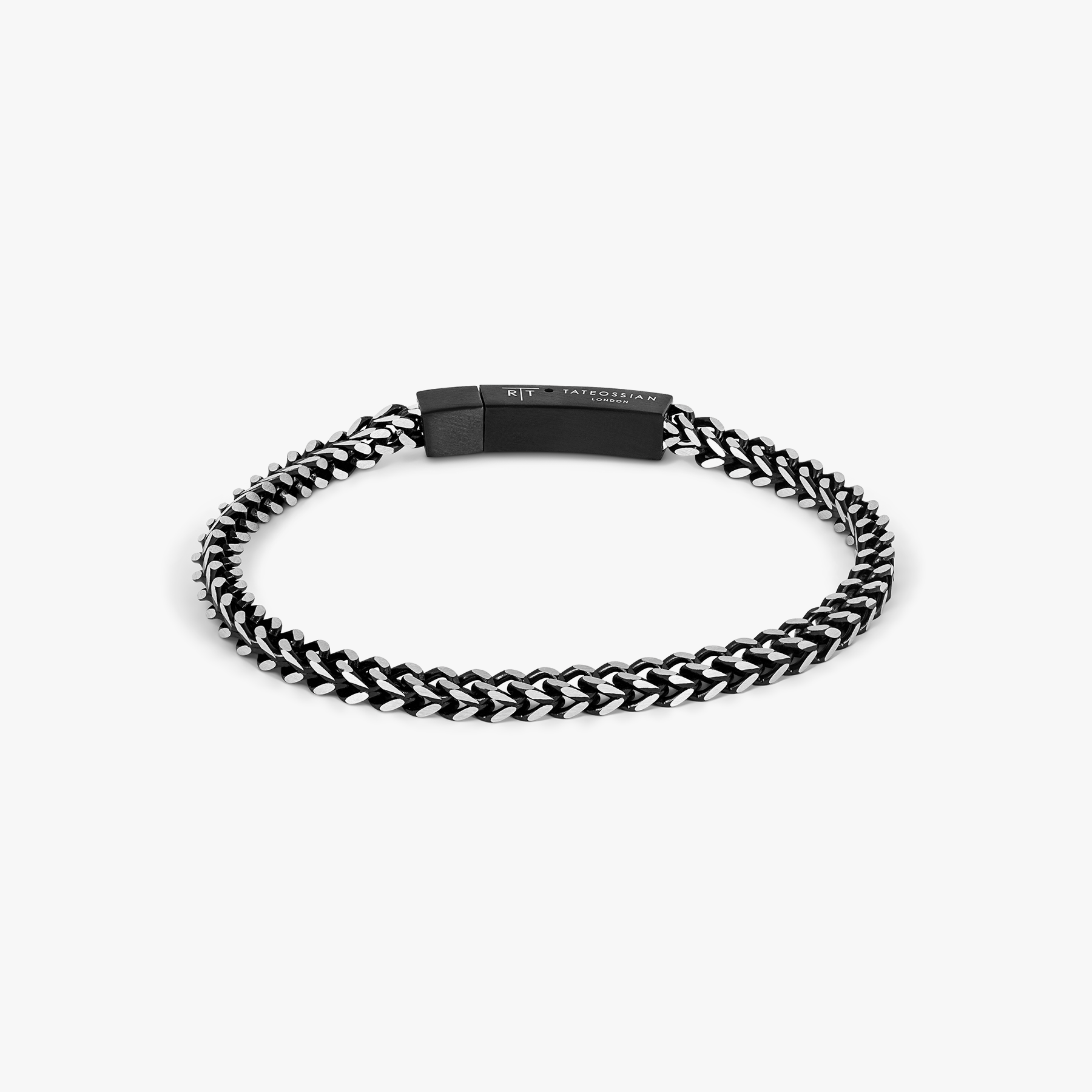 Chevron Click Bracelet In Matte Ip Black