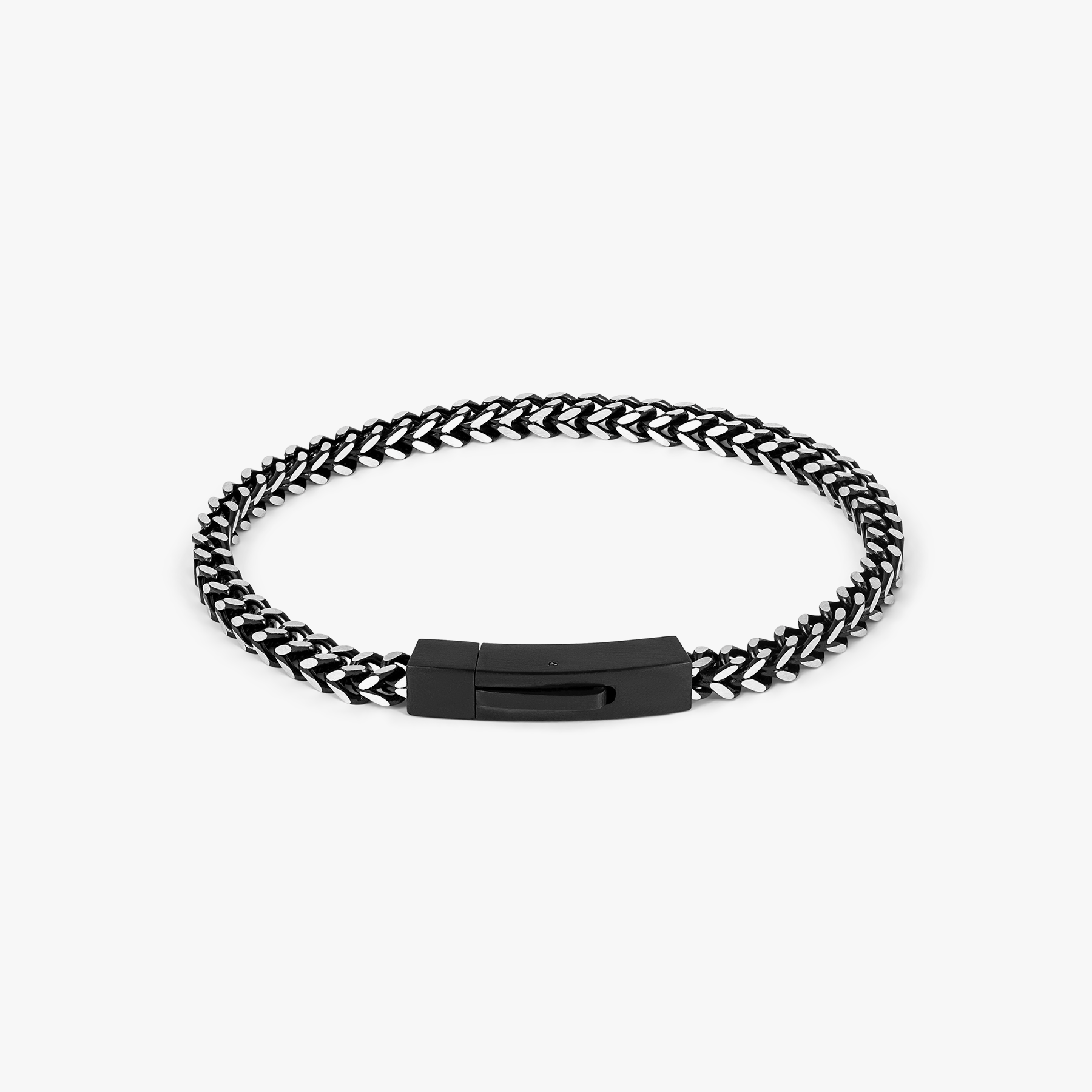 Chevron Click Bracelet In Matte Ip Black