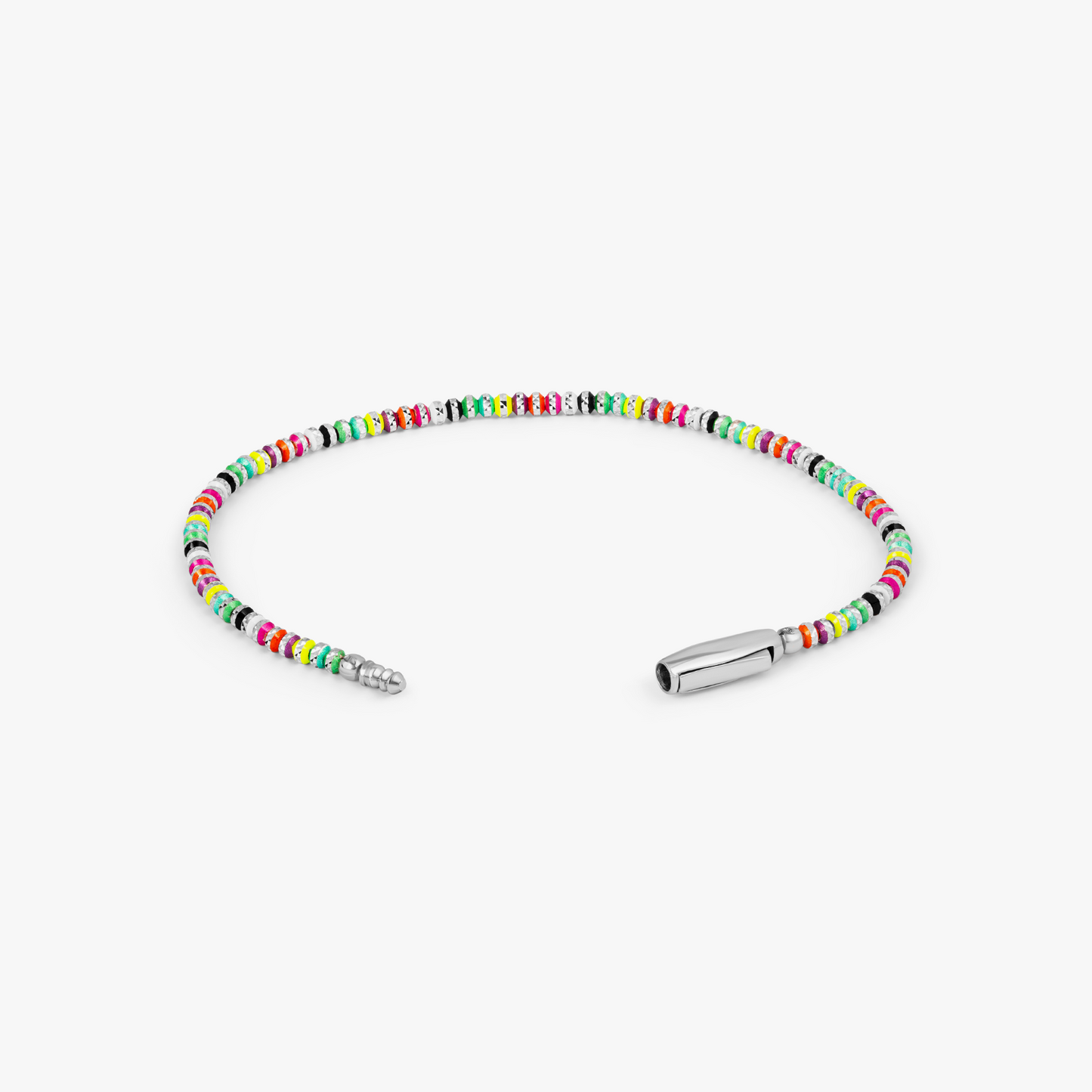 Prism Bracelet with Galvanic Plated Silver Beads in Multicolour