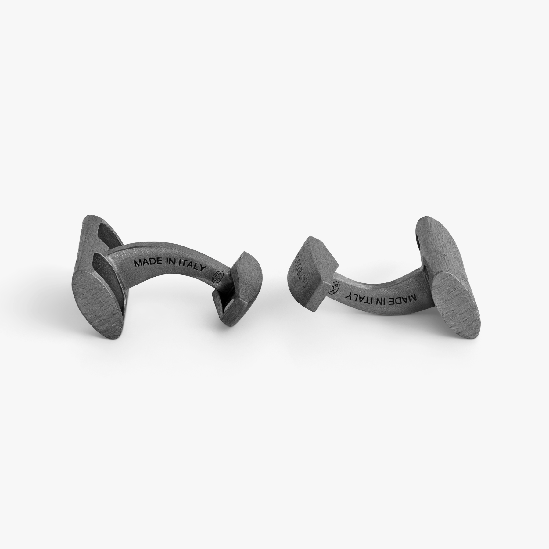 Graffiato cufflinks in Black Rhodium Plated Sterling Silver