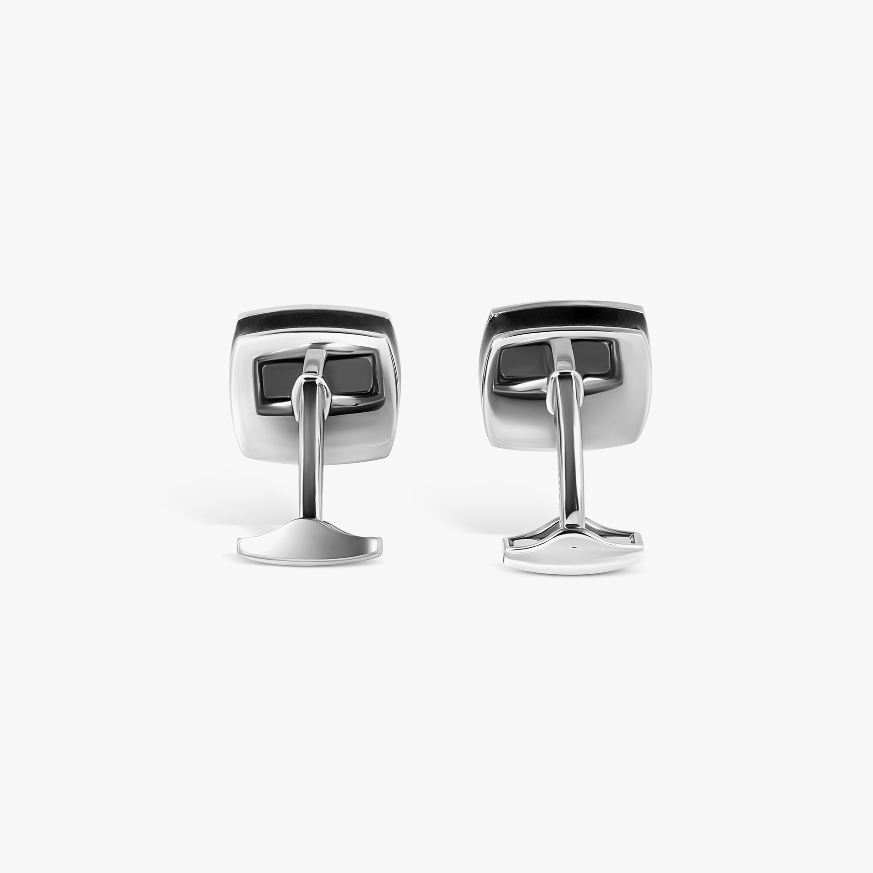 Sports Ice Cufflinks in Palladium & Black Enamel