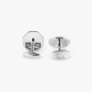 Sunburst Cufflinks in Palladium & White Mother of Pearl