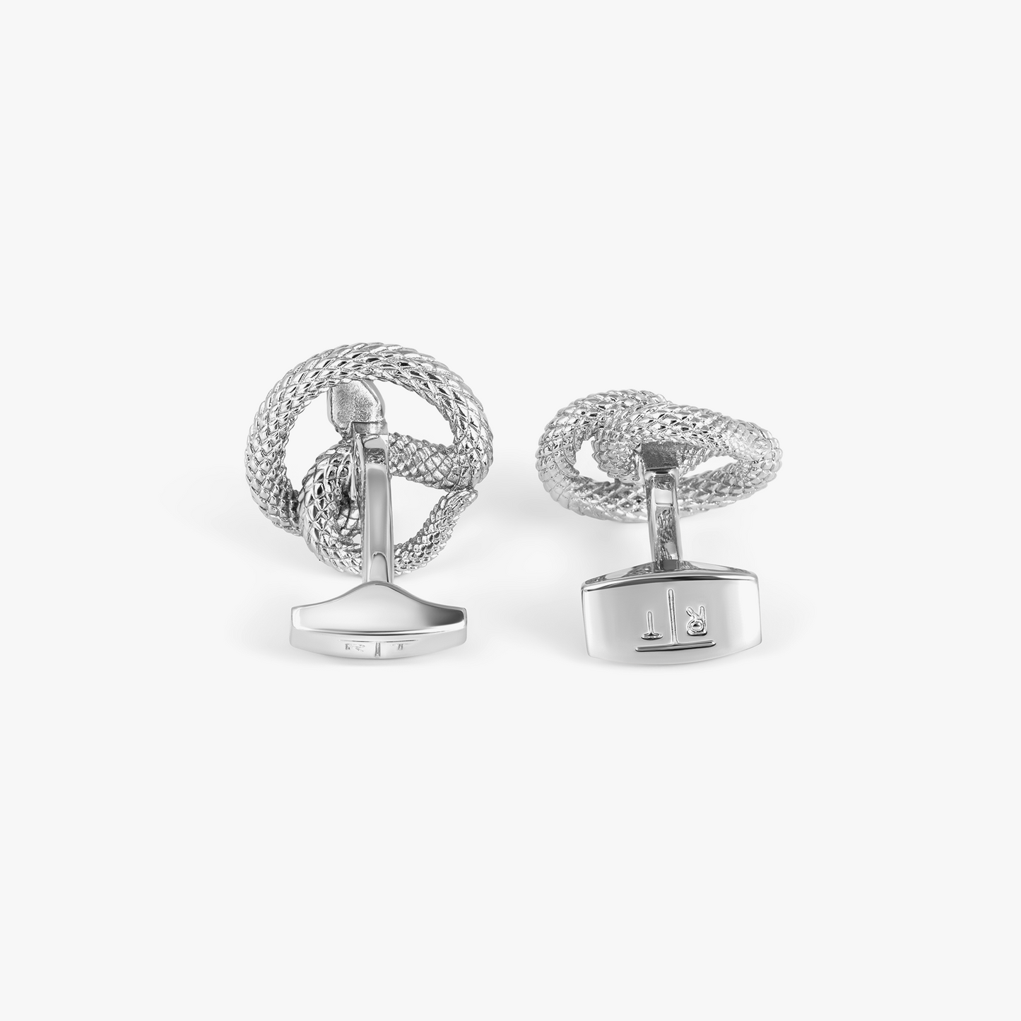 Viper Cufflinks in Palladium & Green Enamel