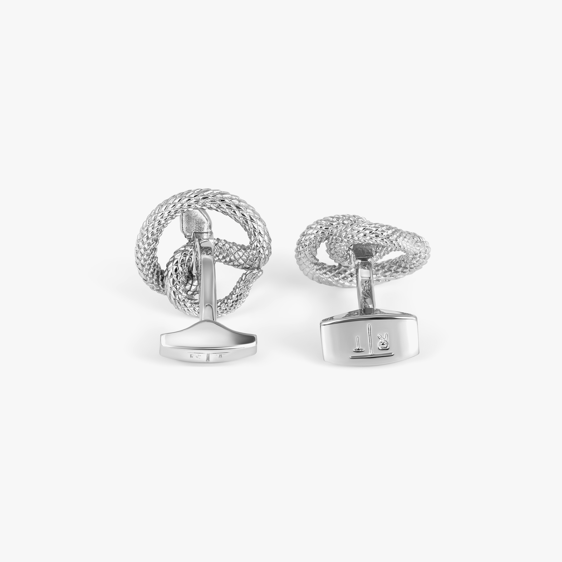 Viper Cufflinks in Palladium & Green Enamel