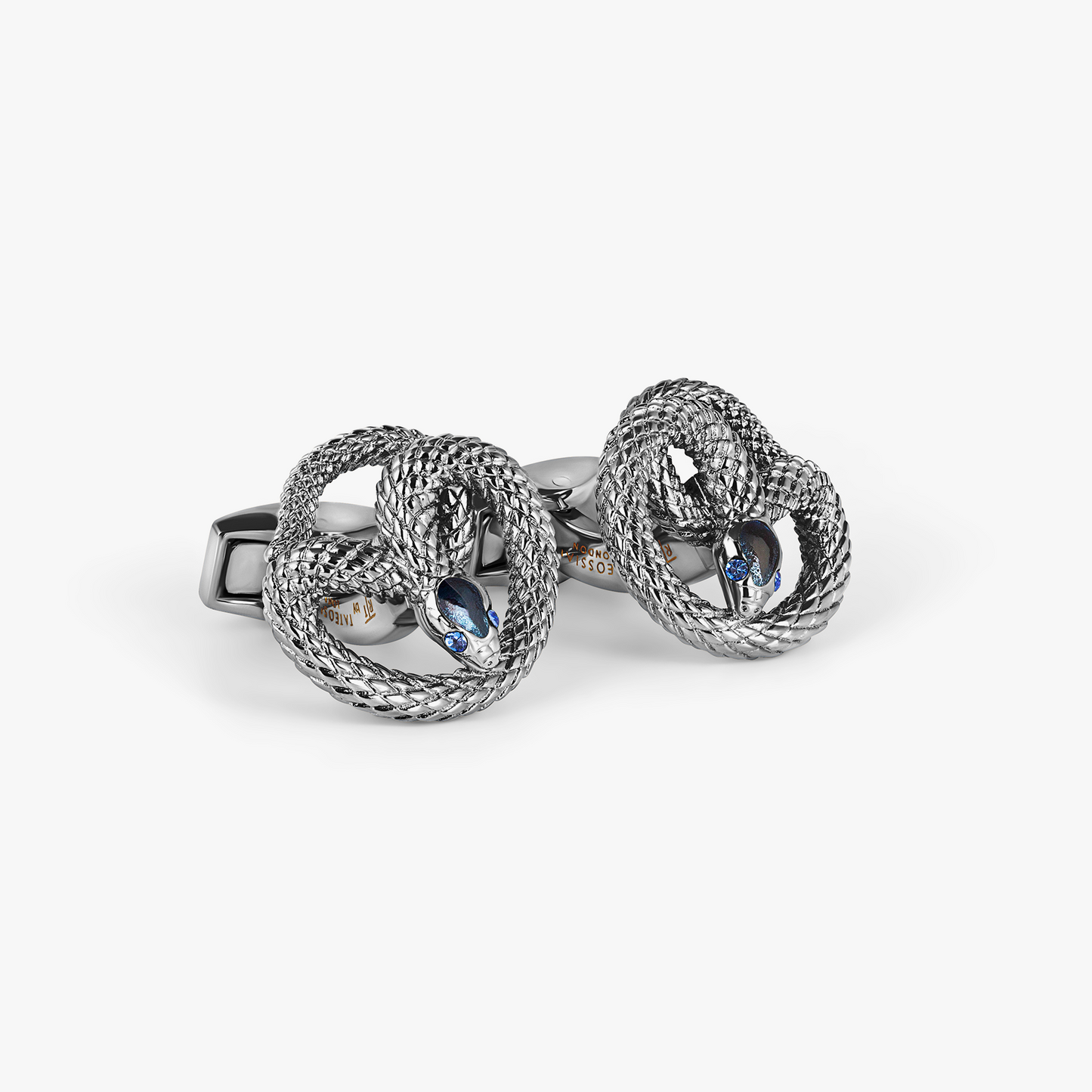 Viper Cufflinks in Gunmetal & Navy Enamel