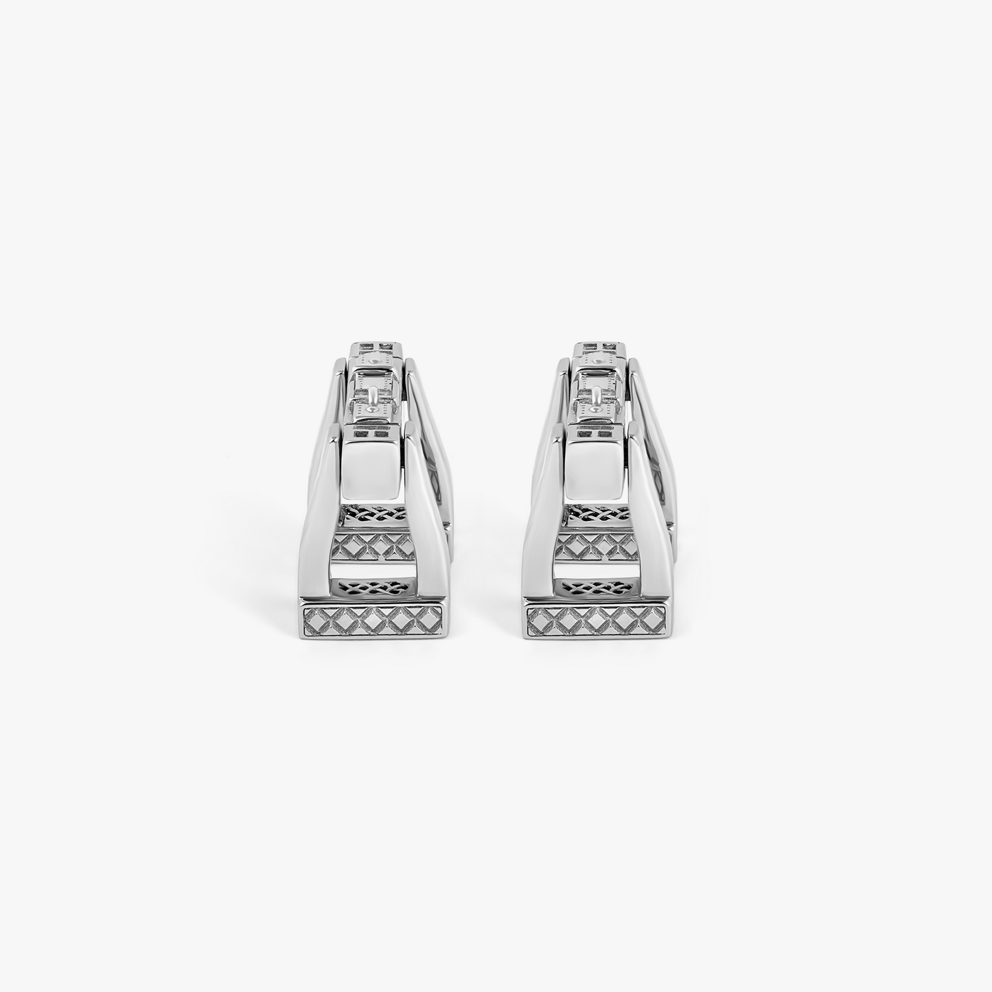 Ascot Cufflinks in Rhodium-Plated Silver