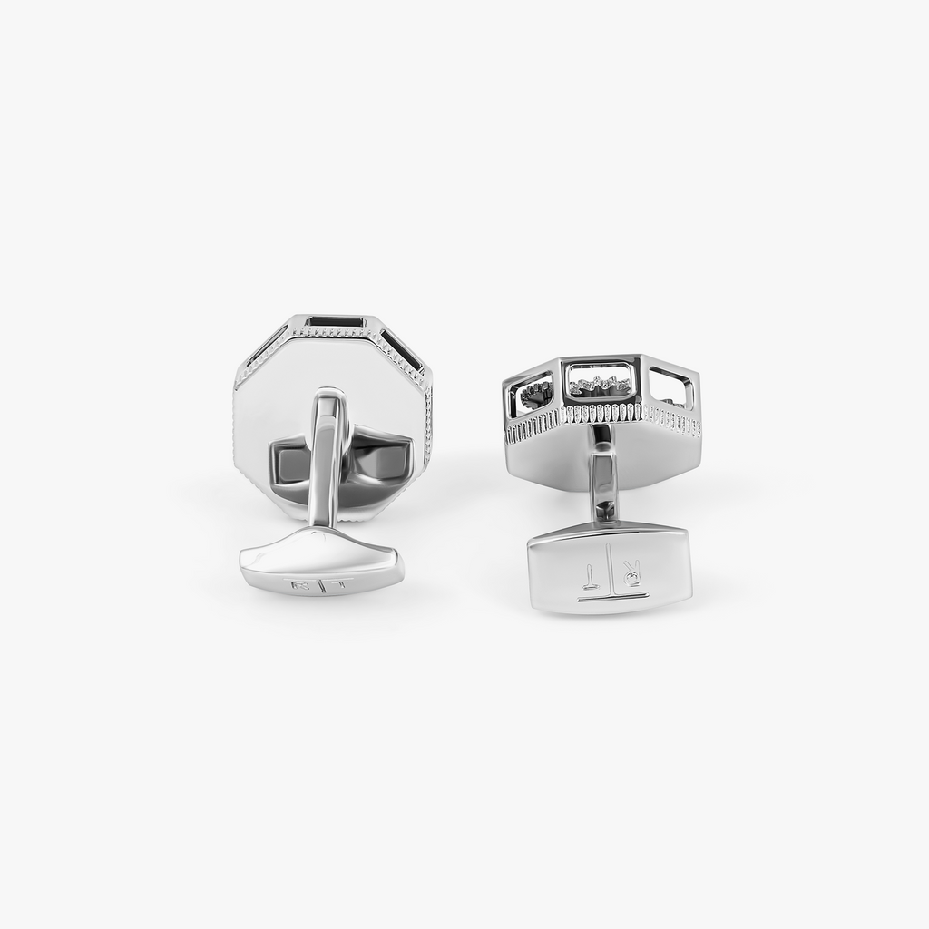 Octo Gear Cufflinks in Palladium