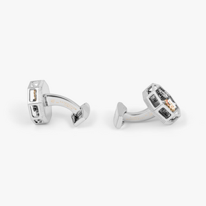 Octo Gear Cufflinks in Palladium