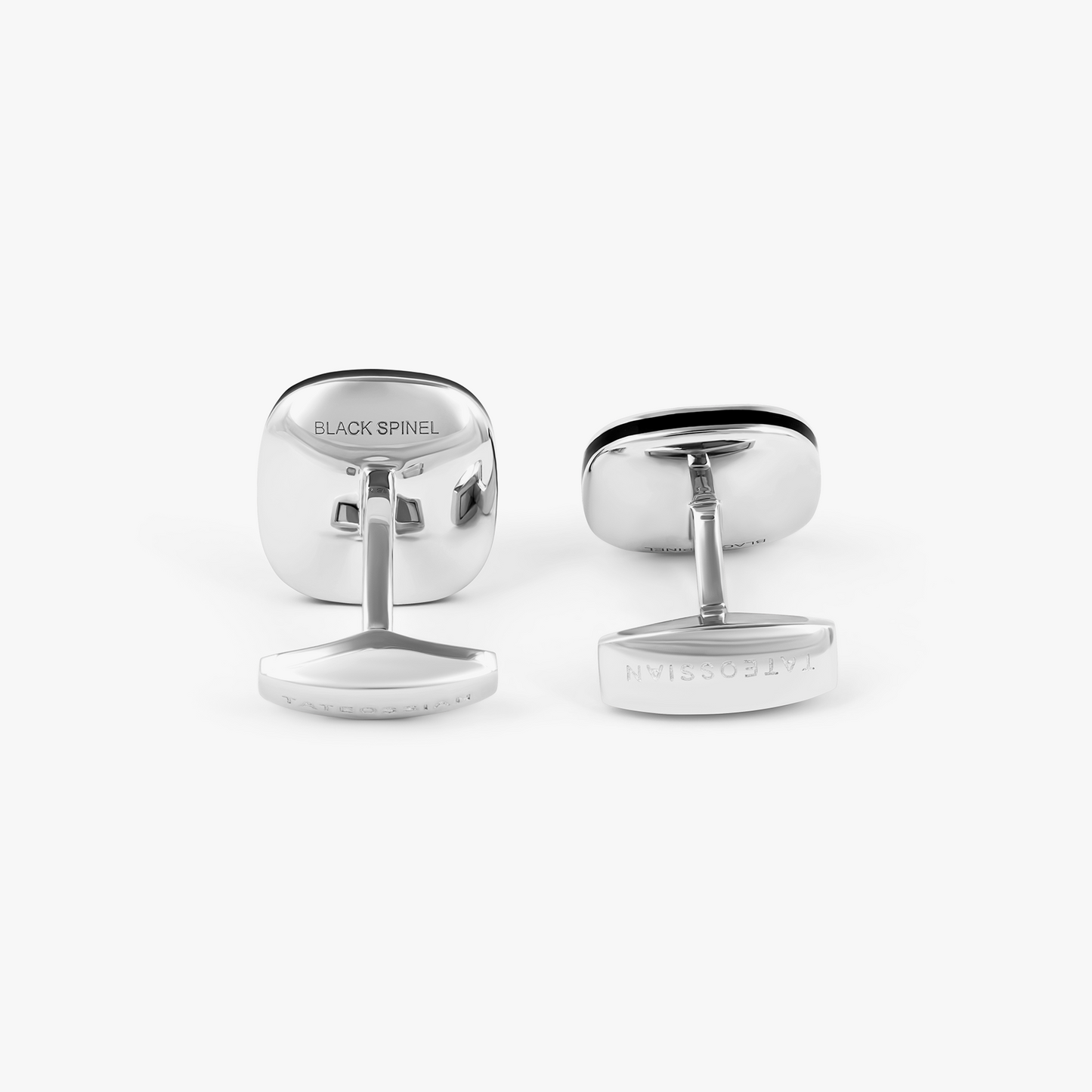 Signature Cufflinks in Rhodium Plated Silver and Black Spinel