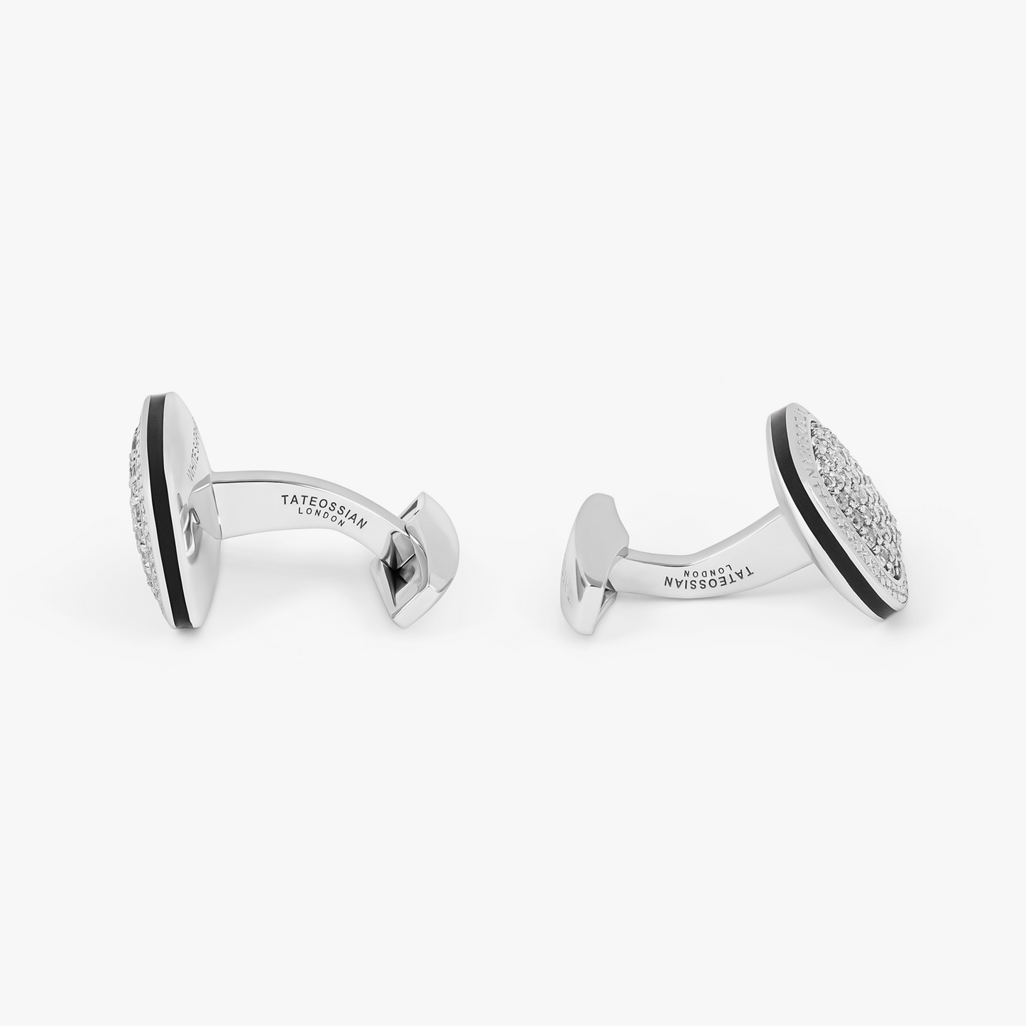 Diamond Signature Cufflinks in Rhodium & White Sapphire