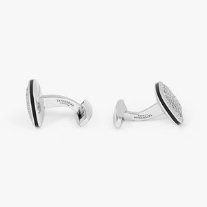 Diamond Signature Cufflinks in Rhodium & White Sapphire